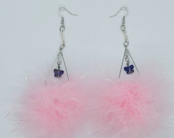 Fluffy Butterfly Earrings