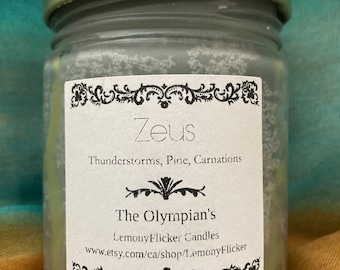 Zeus Scented Soy Ancient Greece Olympian Gods Ambience Candle