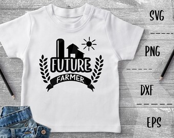 Zukünftige Bauer SVG Bauer Kind Landwirtschaft Familie, Bauernhof junge, Mädchen -PNG Eps DXF Cricut Silhouette, Wärmeübertragung Vinyl, Htv, Aufkleber, Schablone, Vektor