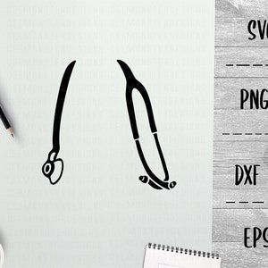 Stethoscope SVG Nurse Hospital Doctor Shirt Collar- PNG EpS DXF, Cricut, Silhouette, Heat Transfer Vinyl, Clip Art, Decal, Stencil, Vector
