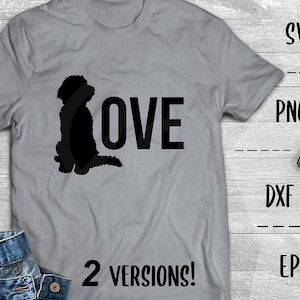 Doodle SVG Set Labradoodle Liebe, Hundeliebhaber, Doodle Pup - PNG Eps Dxf, Cricut, Silhouette, Wärmeübertragung Vinyl, Htv, Aufkleber, Schablone, Vektor