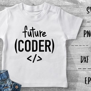 Future Coder SVG, Computer Nerd, Computer Kid, Tech - PNG EpS DXF, Cricut, Silhouette, Heat Transfer Vinyl, Clip Art, Decal, Stencil, Vector