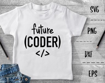 Future Coder SVG, Computer Nerd, Computer Kid, Tech - PNG EpS DXF, Cricut, Silhouette, Heat Transfer Vinyl, Clip Art, Decal, Stencil, Vector