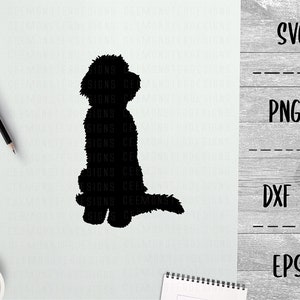 Labradoodle SVG, Amante del perro, perro lindo, cachorro, peludo - PNG EpS DXF, Cricut, silueta, vinilo de transferencia de calor, Clip Art, calcomanía, plantilla, vector
