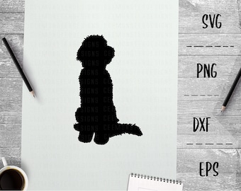 Labradoodle SVG, Amante del perro, perro lindo, cachorro, peludo - PNG EpS DXF, Cricut, silueta, vinilo de transferencia de calor, Clip Art, calcomanía, plantilla, vector