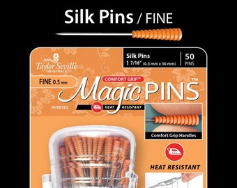 Magic Pins Fine 0.5 Silk 50ct Heat Resistant by Taylor Seville