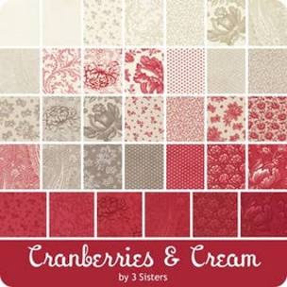 Cranberries and Cream Charm Pack by 3 Sisters for Moda Fabrics Etsy