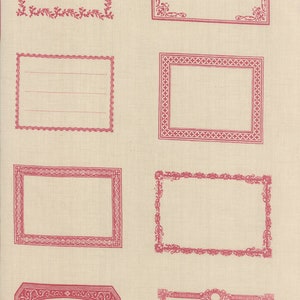 Souvenir Quilt Labels Rouge Panel by Moda 13740 12. (129)