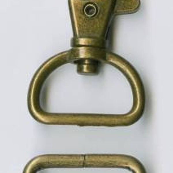 D Ring and Swivel Clip in Antique Brass by Atkinson Designs #510
