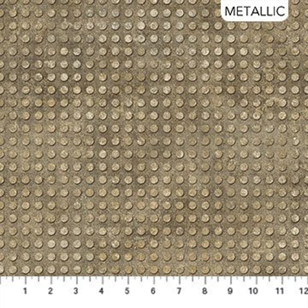 Heavy Metal Gold Metallic Rivets Fabric Stonehenge by Linda Ludovico ...