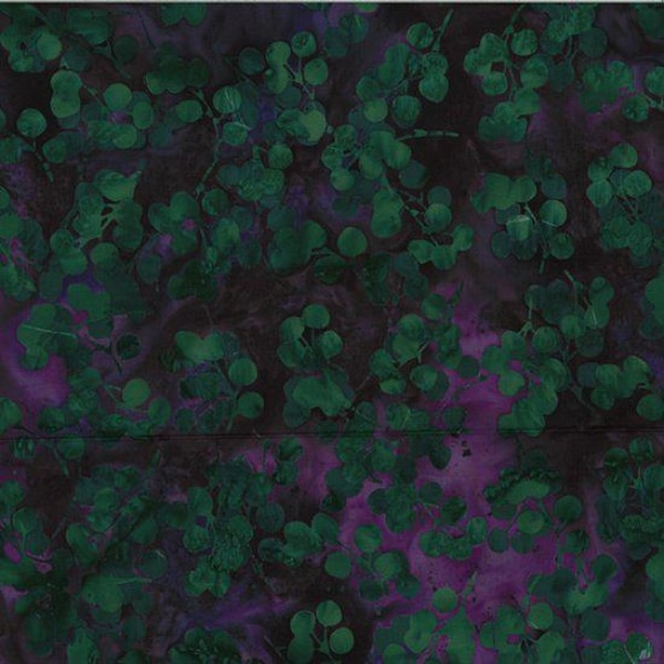 Vegas Eucalyptus Leaves Bali Batik Fabric by Hoffman Fabrics V 2531 H 358 **This is for a 2 Yard Cut**  #5