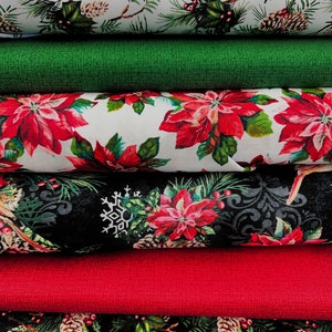 Holiday Greetings (6) Piece Fat Quarter Bundle by Windham and Moda Fabrics