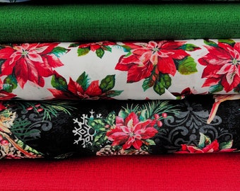 Holiday Greetings (6) Piece Fat Quarter Bundle by Windham and Moda Fabrics