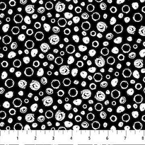 Northcott Basically Black and White Negative Scribble Spots Patrick Lose Fabrics 10222-98 **This is a 2 yd or 72 inch cut** #8