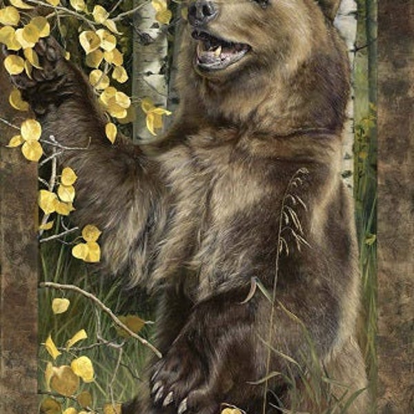 Wild and Playful Digital Bear Panel by Riley Blake Designs #4  *35" X 43.5"*