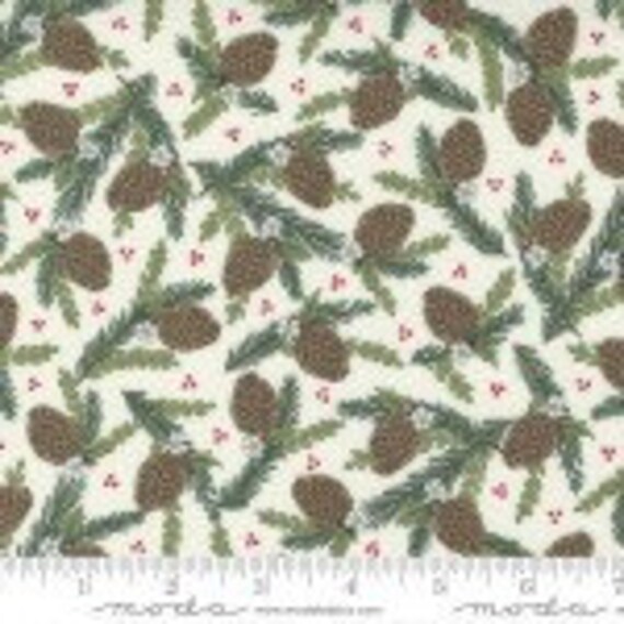 Holly Berry Tree Farm White Christmas Fabric by Moda 5603411. Etsy