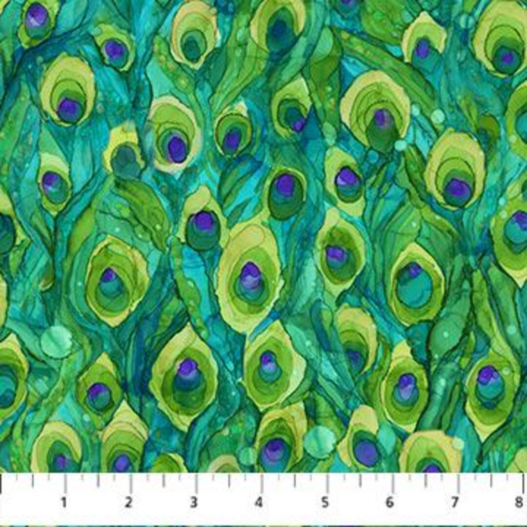 Fire Feather Green Fabric main image 0