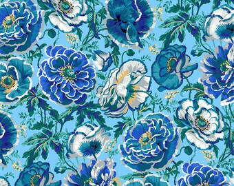 Dorothy Blue Fabric by Kaffe Fassett for Free Spirit fabrics **This is a 2 yard cut**