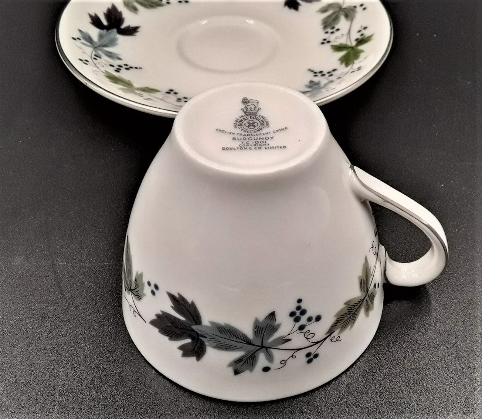Vintage ROYAL Doulton BURGUNDY Pattern Fine China Made in England
