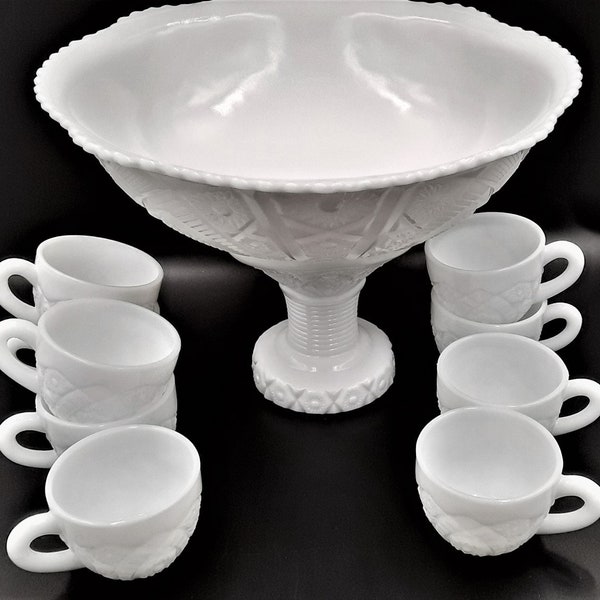 Depression Glass Punch Bowl Etsy