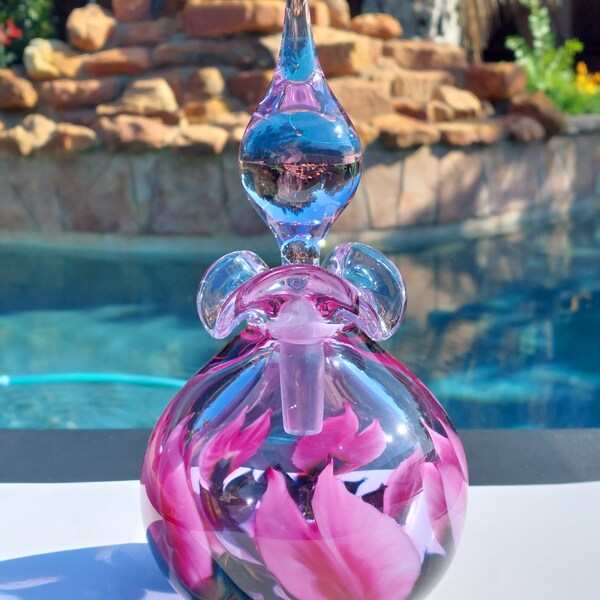 Art Glass Perfume Bottle Signed Etsy