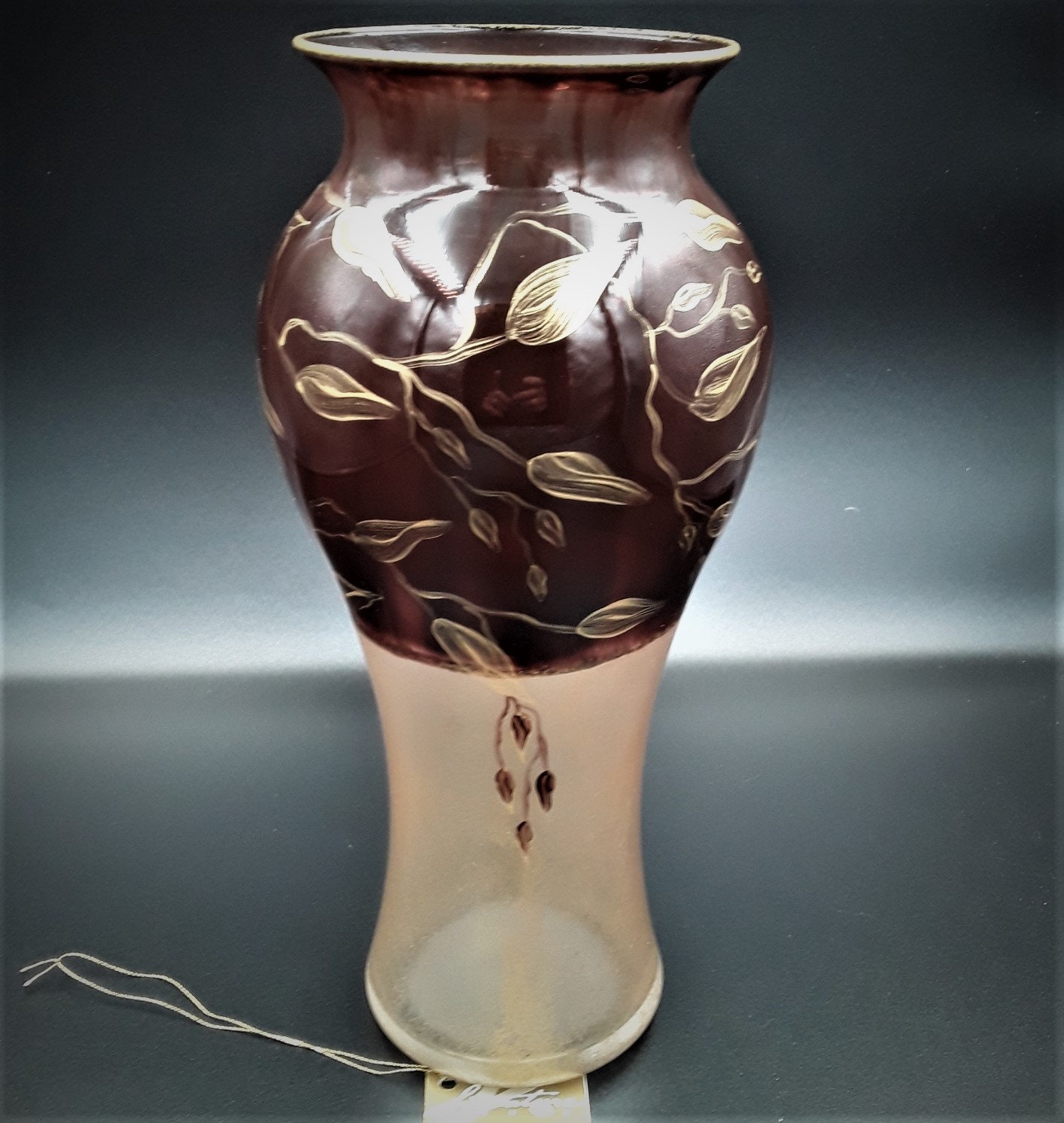 HAND Painted ART Glass Vase Pam Kinsman SIGNATURE Glass Made Etsy
