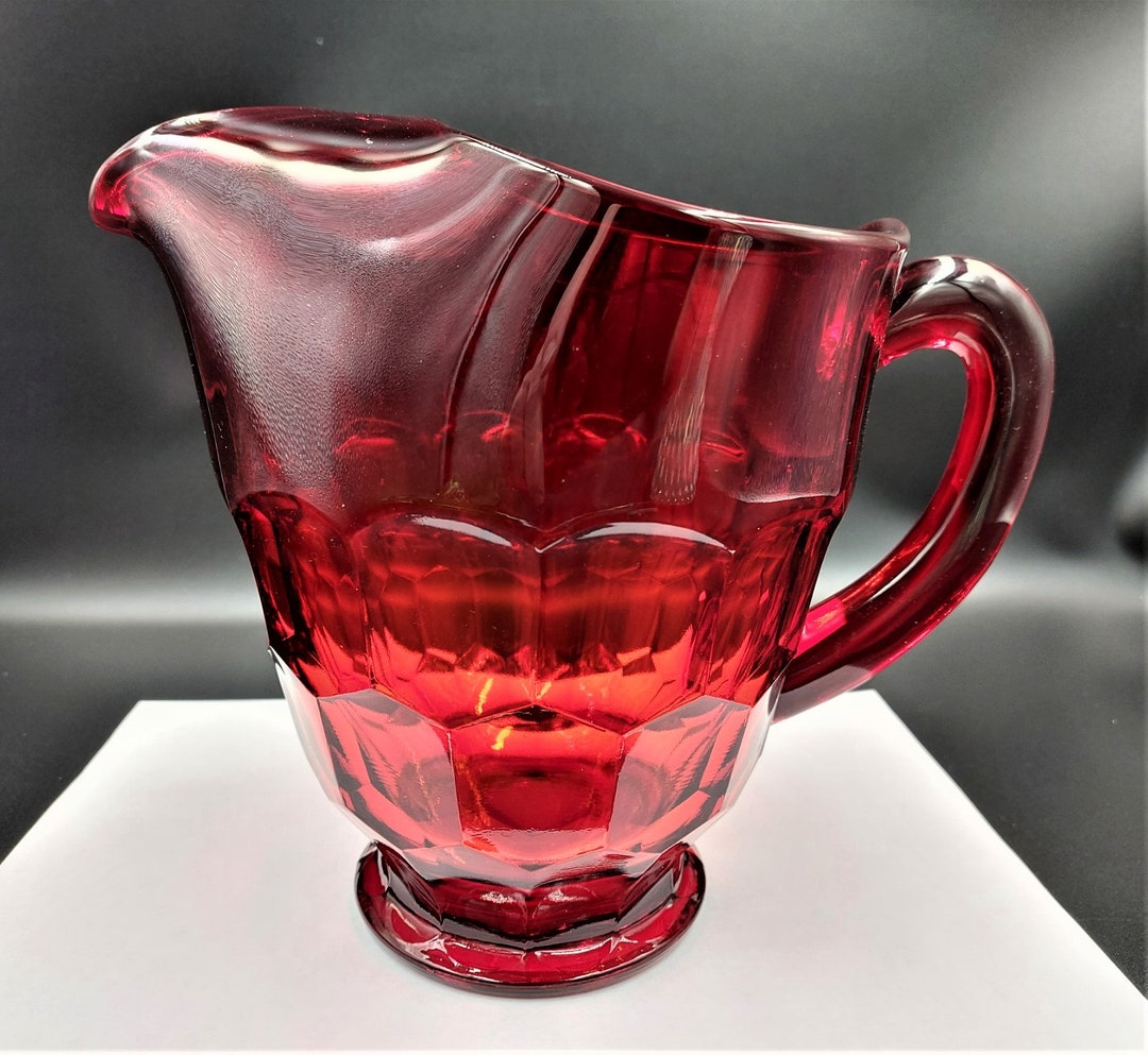 Vintage VIKING Ruby Red Glass Large 7.5 Glass Pitcher Mid