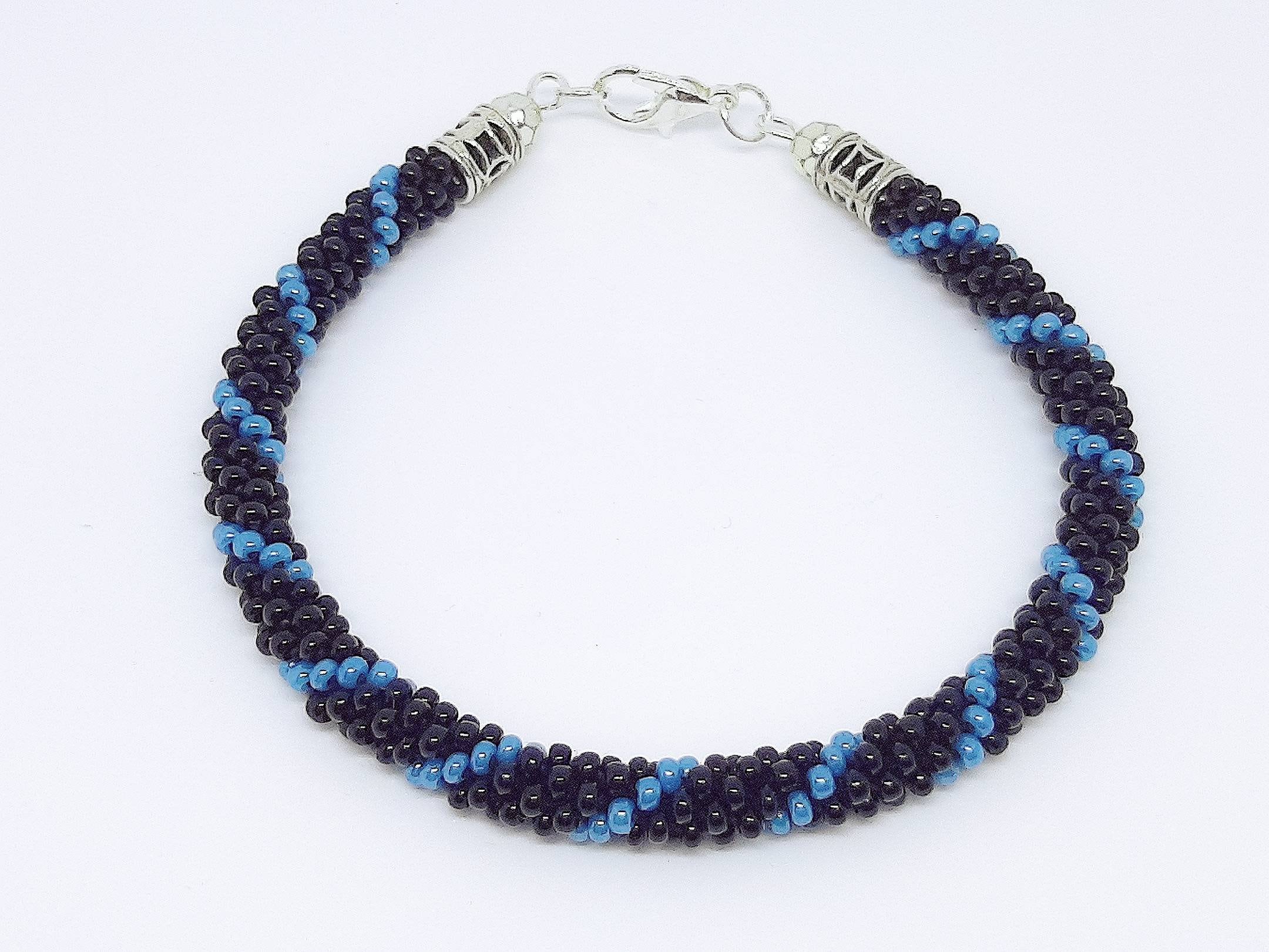 4 beaded kumihimo patterns 8 strands PDF tutorial Thin blue Etsy