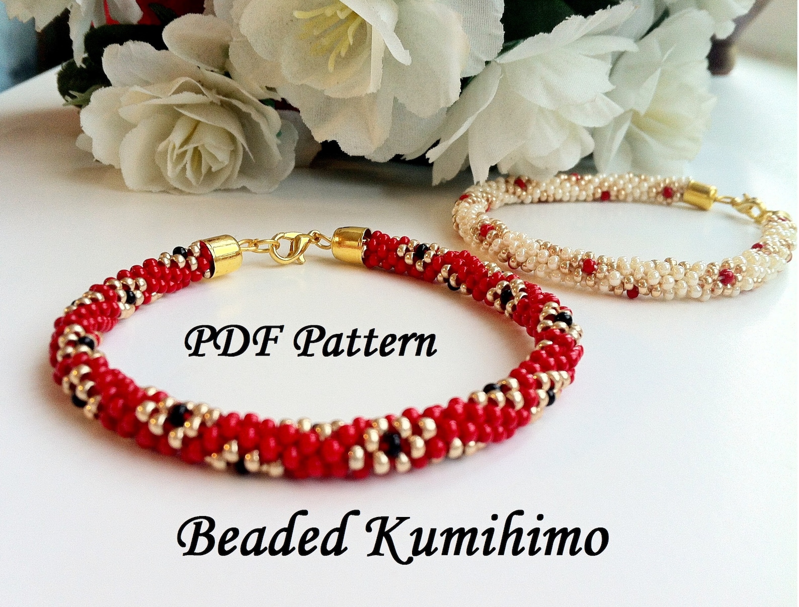 8 strands beaded kumihimo pattern PDF tutorial Diamonds Etsy