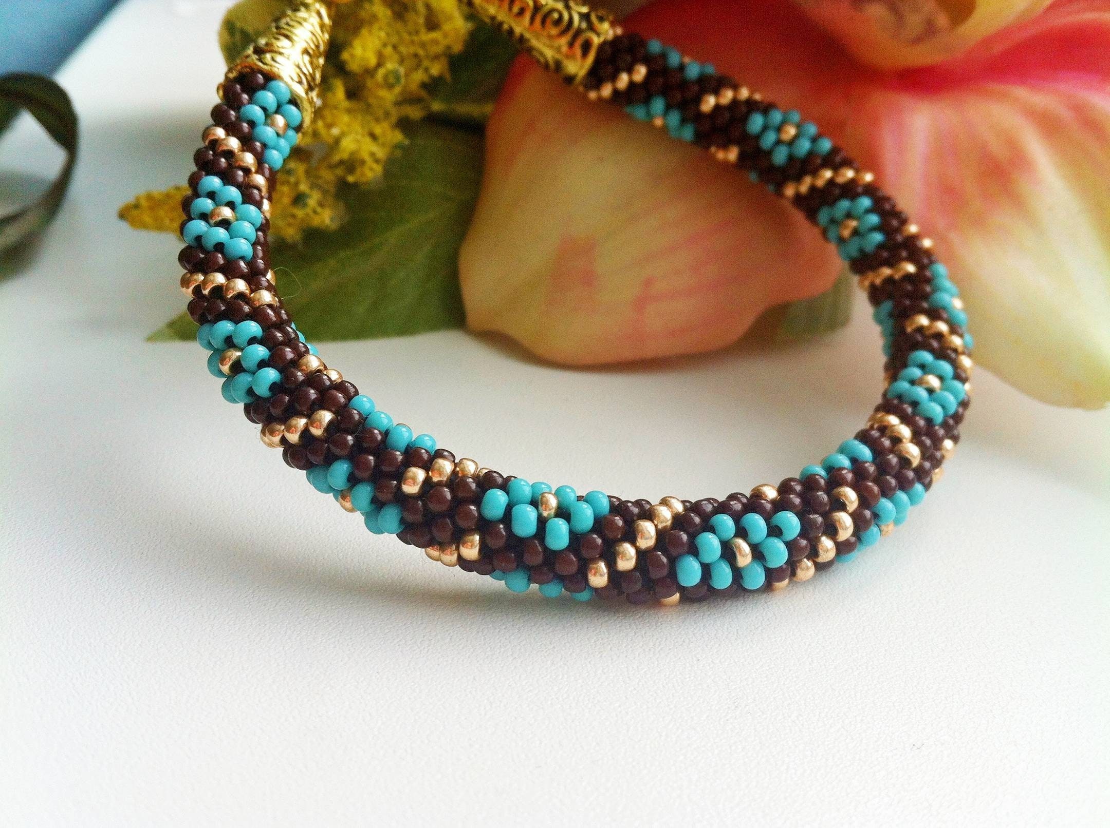 12 strands beaded kumihimo pattern PDF tutorial Turquoise Etsy