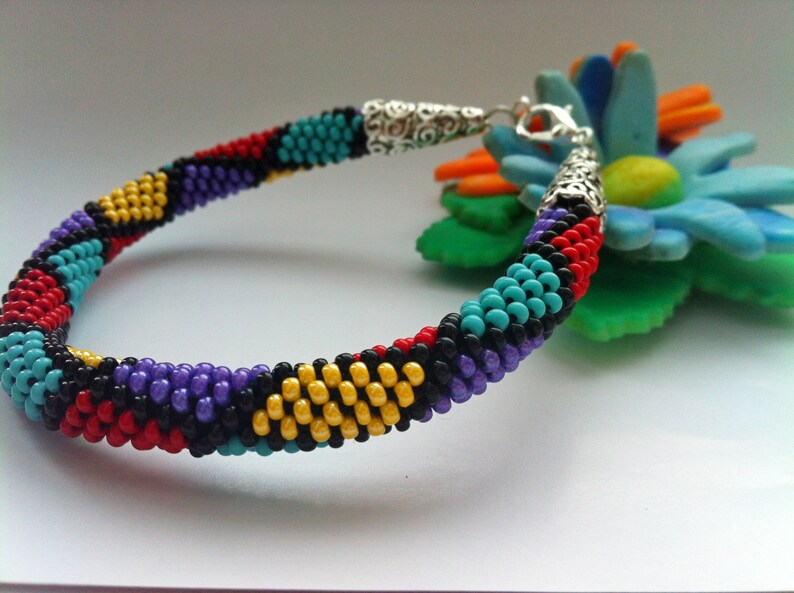 12 strands beaded kumihimo pattern PDF tutorial Patchwork Etsy