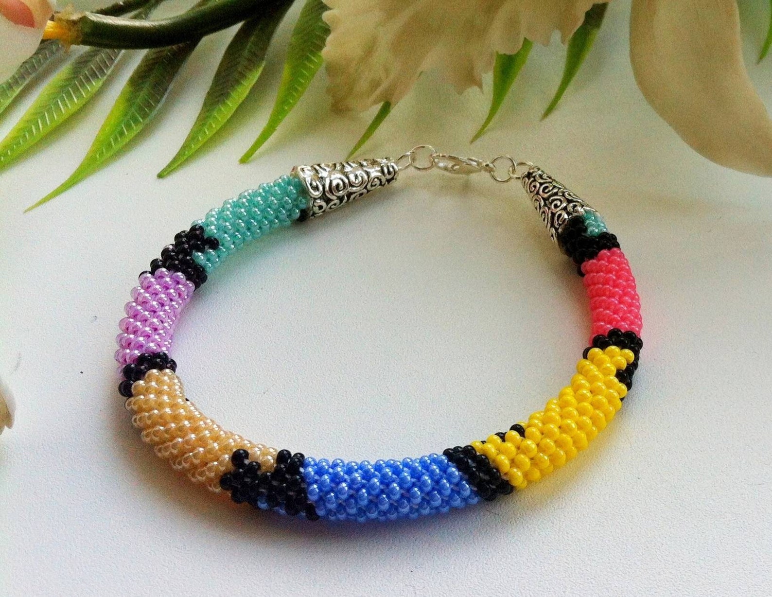 12 strands beaded kumihimo pattern tutorial PDF colorful Etsy