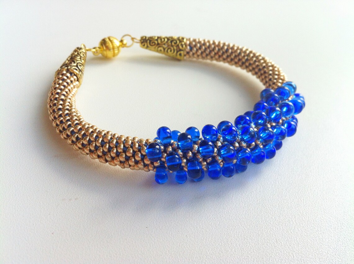 12 Strands Beaded Kumihimo PDF Pattern Tutorial Blue Drops Etsy UK