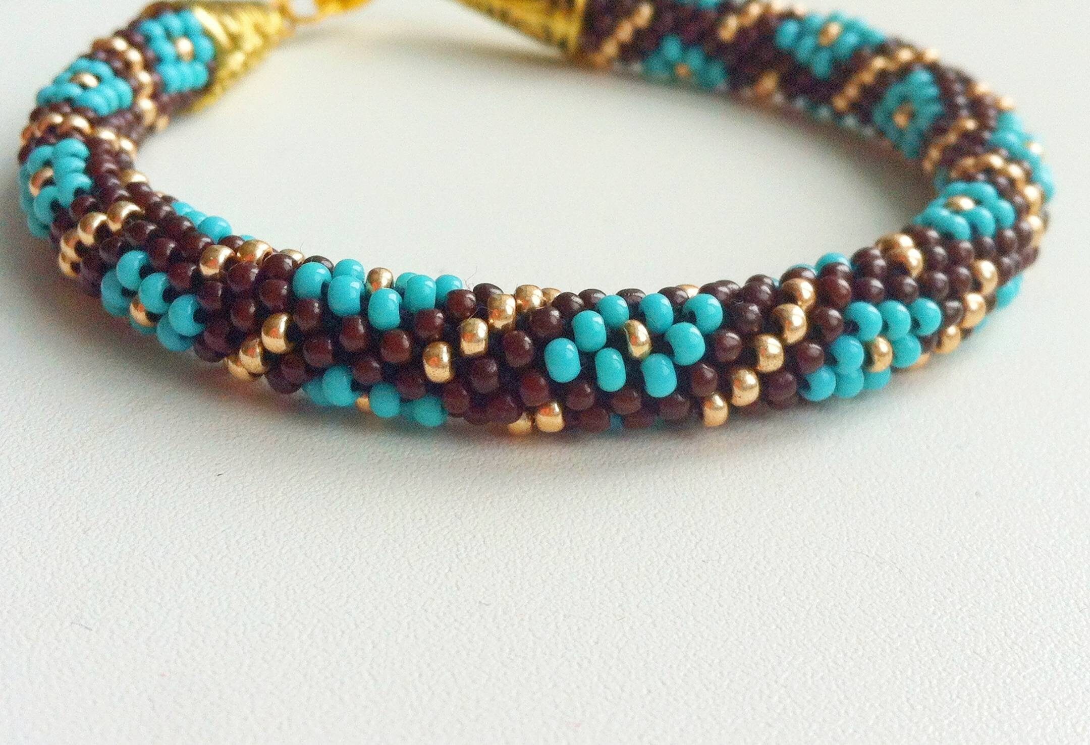 12 strands beaded kumihimo pattern PDF tutorial Turquoise Etsy