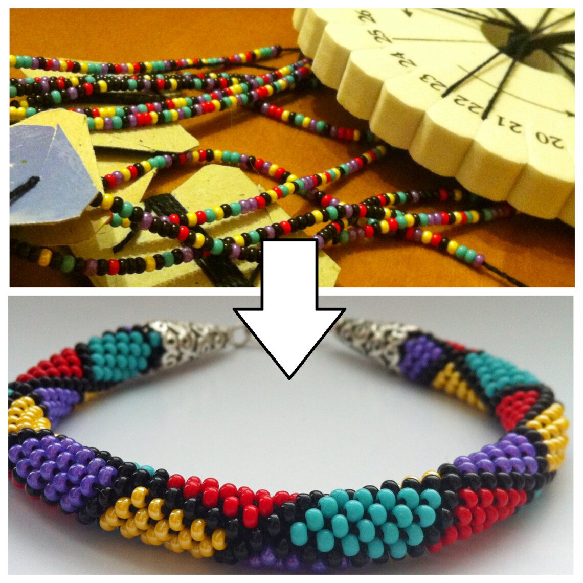 12 strands beaded kumihimo pattern PDF tutorial Patchwork Etsy