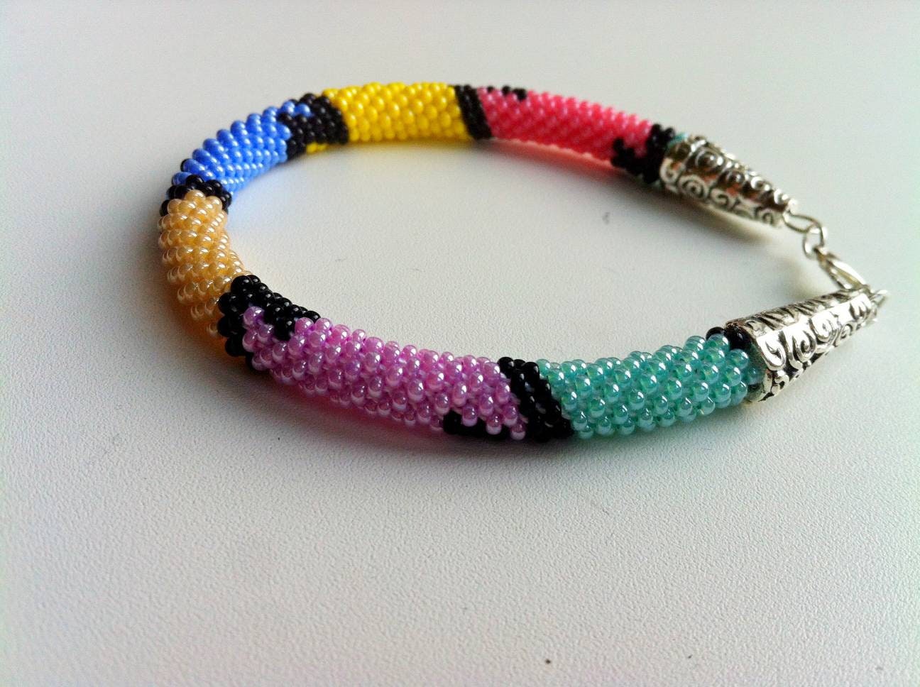 12 strands beaded kumihimo pattern tutorial PDF colorful Etsy
