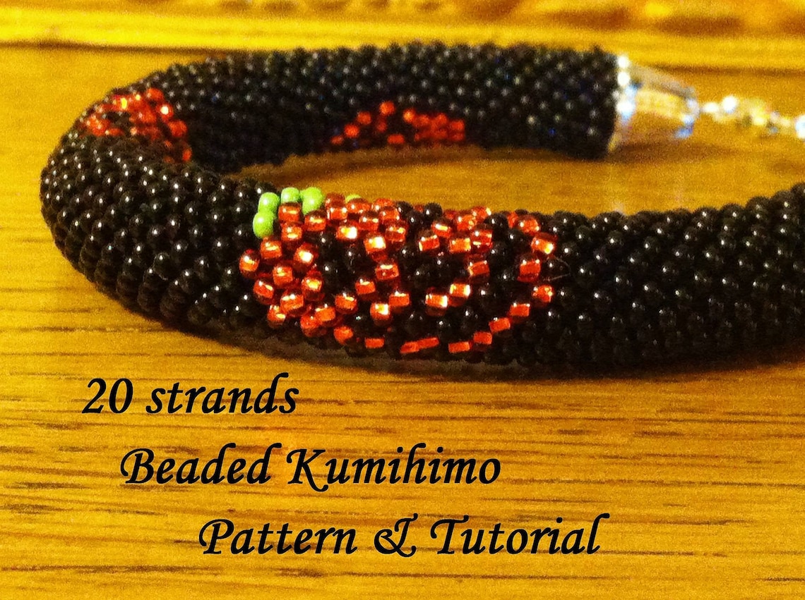 20 Strands Beaded Kumihimo Pattern Tutorial PDF Halloween Etsy