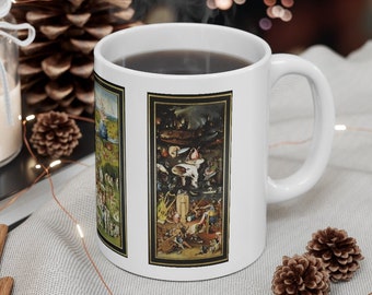 Garden of Earthly Delights Mug - Fine Art Mug with Full Hieronymus Bosch Triptych