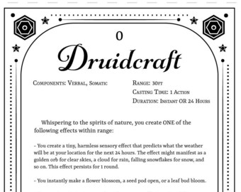 Dnd Printable Spell Cards - Etsy