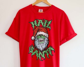 Hail Santa Christmas Shirt: Funny Zombie Santa, Heavy Metal Goth Tee