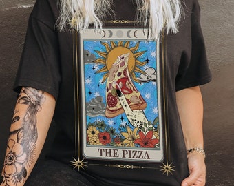 Pizza Tarot Card T-Shirt: Funny Foodie Gift, Hippie Clothes