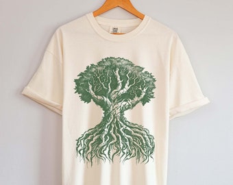 Tree of Life Shirt: Earth Tone World Tree Tee - Soft Vintage Style