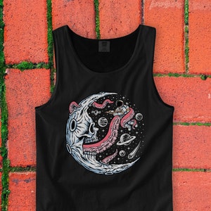 Mond Kraken Tank Top | Space Kraken Muskelshirt für Männer und Frauen | Coole Geschenke für den Sommer