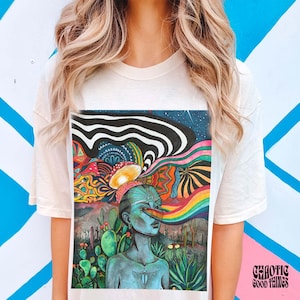 Visions-Suche Trippy Shirt | Psychedelisches T-Shirt Hippie Kleidung | Bunte Festival Kleidung