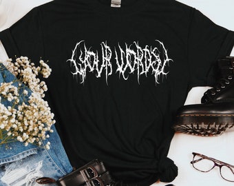 Custom Metal Font Shirt: Heavy Metal Goth Style Clothing