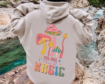 Sudadera con capucha de hongos mágicos: suéter psicodélico bohemio para festivales