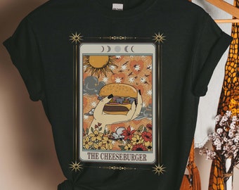 Cheeseburger Tarot Card Shirt: Funny Hamburger Graphic Tee