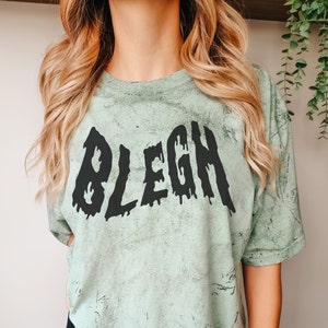 Heavy Metal Blegh Shirt | Drippy Font Grunge Tshirt | Unisex Relaxed Fit Punk Clothes | Alternative Clothing for Metalhead Men and Women