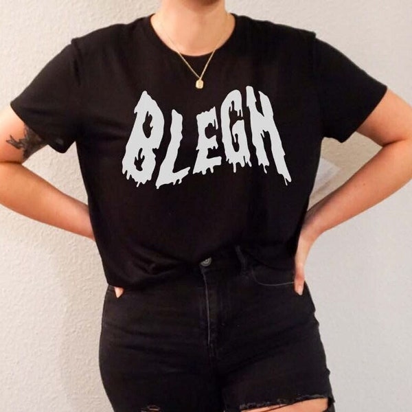 Blegh Crop Top - Metalcore Crop Top - Heavy Metal Blegh Cropped T-Shirt - Gothic Metal Head Geschenke für Sie