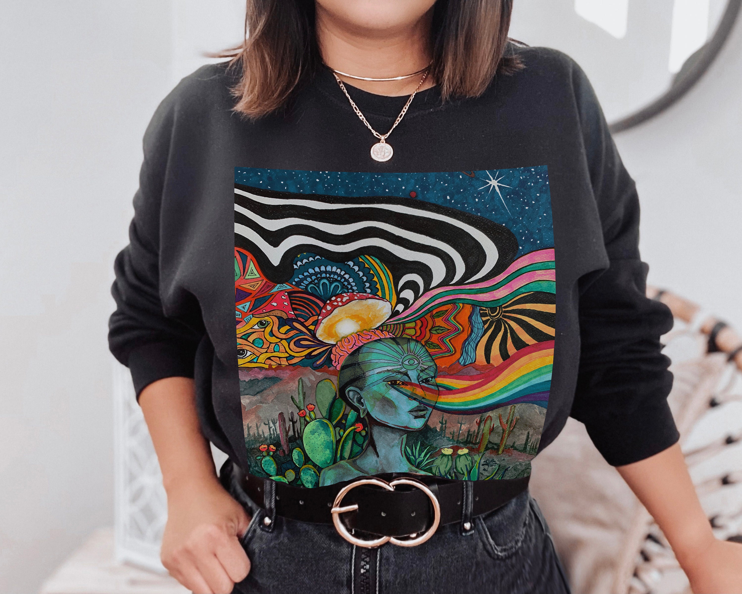 Goblincore Sweatshirt Vision Quest Psychedelic Hippie Witch - Etsy